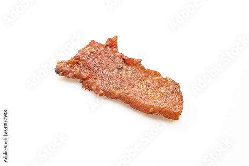 sun dried pork on white background