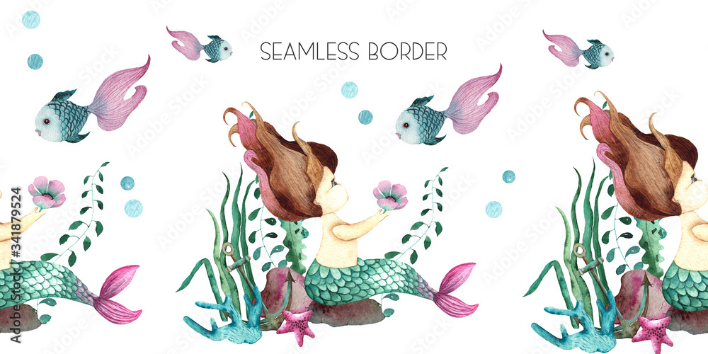 little mermaid clipart borders