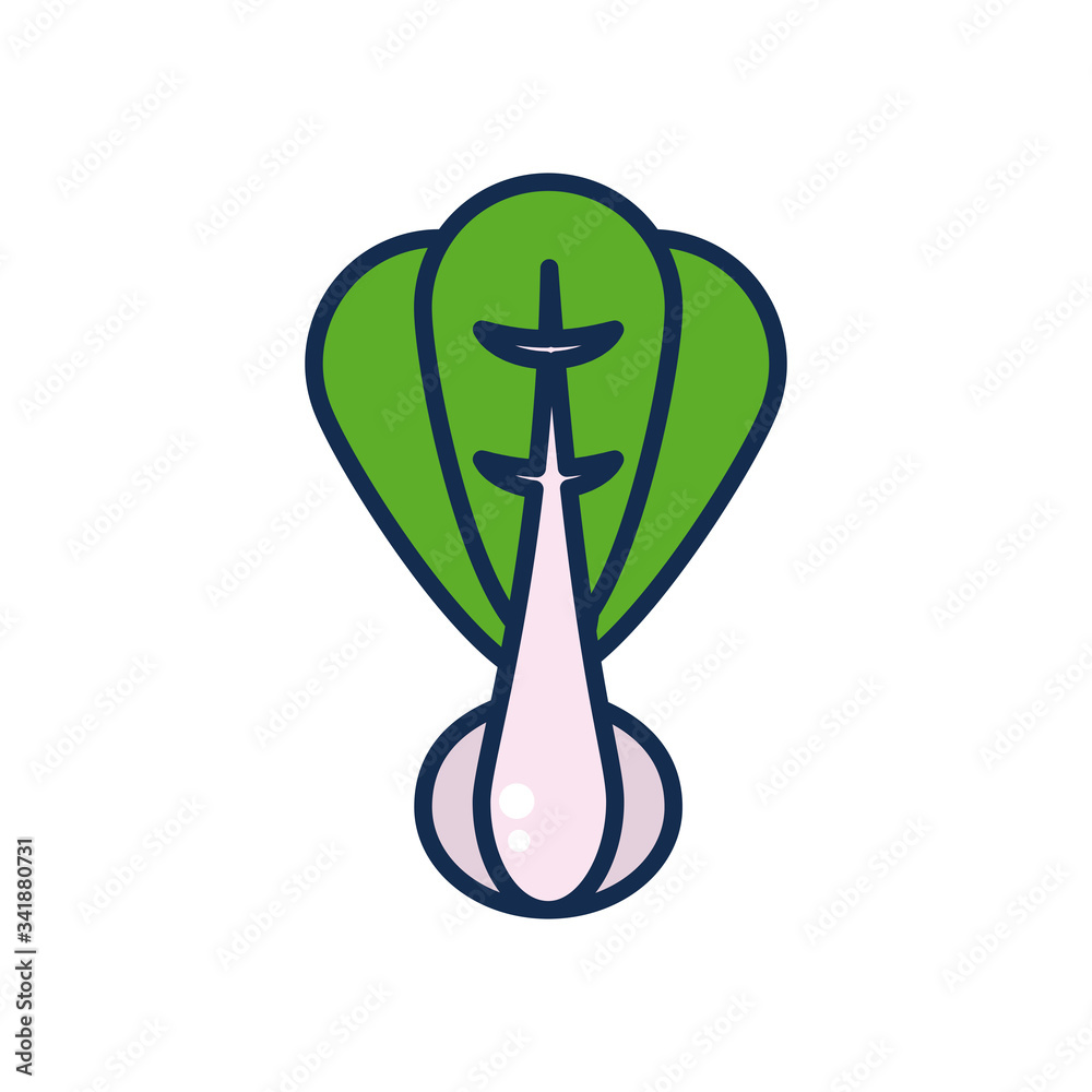 vegetables and fruits concept, leek icon, line and fill style vegetables and fruits concept, leek icon, line and fill style