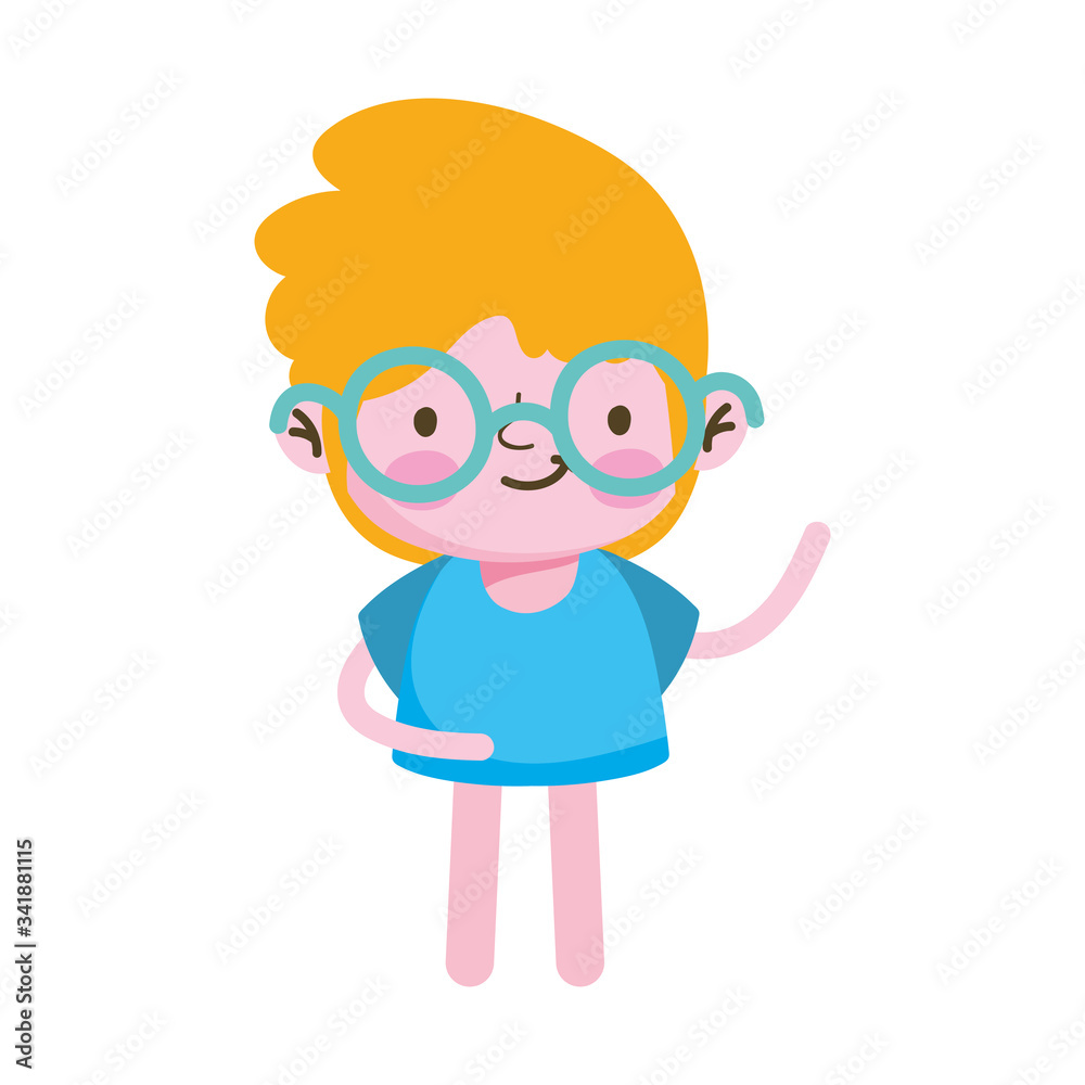 Isolated avatar boy with glasses vector design