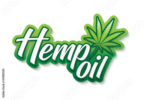 CBD oil and of  Cannabis essence oil drop typography design logo,Marijuana leaf. Medical cannabis. Hemp oil Vector illustration.