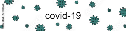 Background with corona virus. Vector illustration.