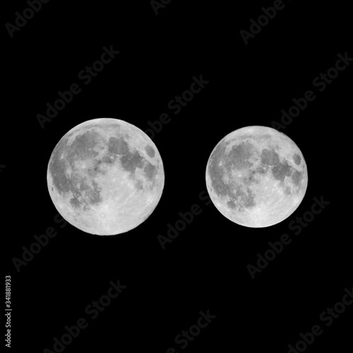 2019年最大の満月と最小の満月を同一条件で撮影して比較