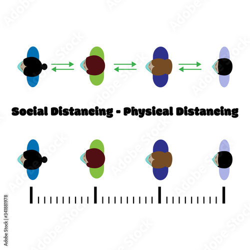 Queue social distancing people physical distancing virus corona