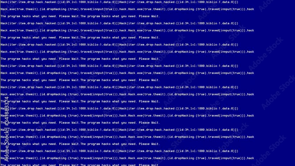 Abstract programming code script on computer blue background
