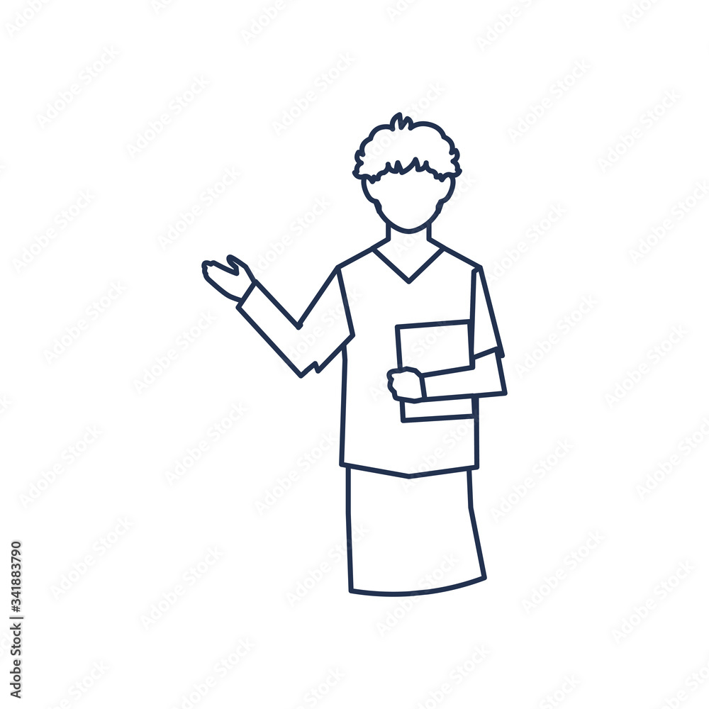 man doctor standing, medical staff , line style icon man doctor standing, medical staff , line style icon