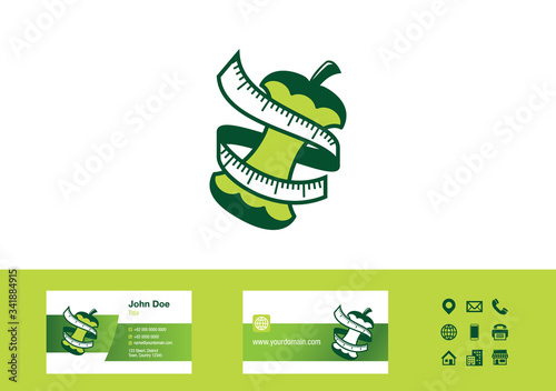 Healthy diet logo - business card design vector