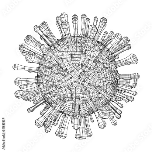 Vector wire-frame model of a virus