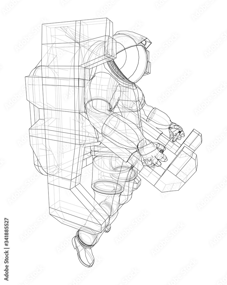 Astronaut concept. Vector rendering of 3d