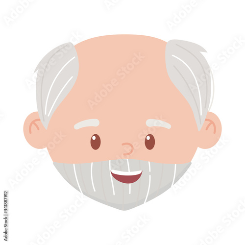 Isolated grandfather head vector design