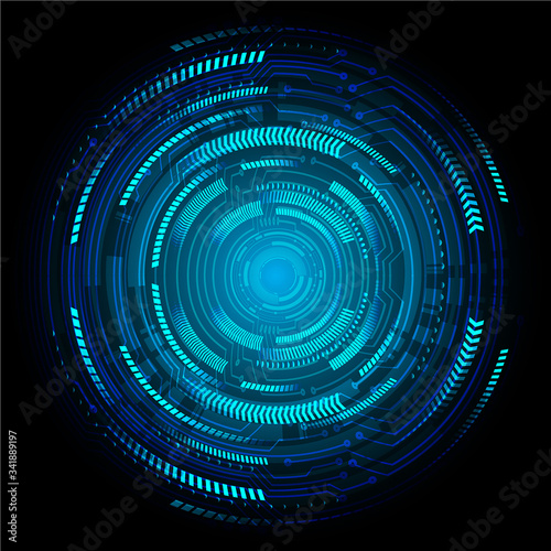 Blue eye cyber circuit future technology concept background
