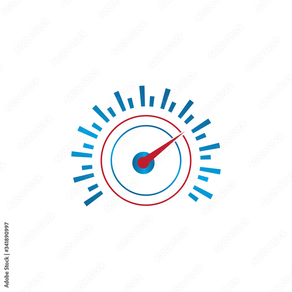 Abstract design speedometer icon isolated on white background Abstract design speedometer icon isolated on white background