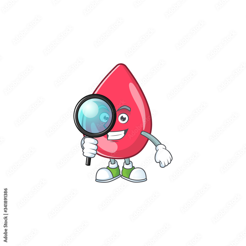 Smart Detective of red blood cartoon character design concept Smart Detective of red blood cartoon character design concept