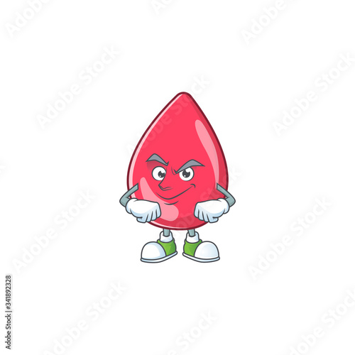 Red blood mascot design style with grinning face