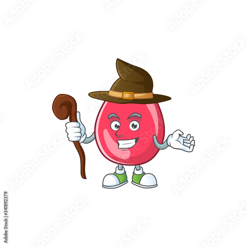 Cute and sneaky Witch red blood cartoon design style