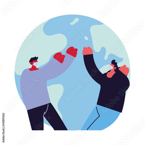 men united against increased coronavirus