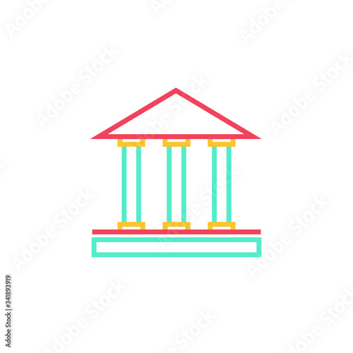 school icon vector illustration color line design