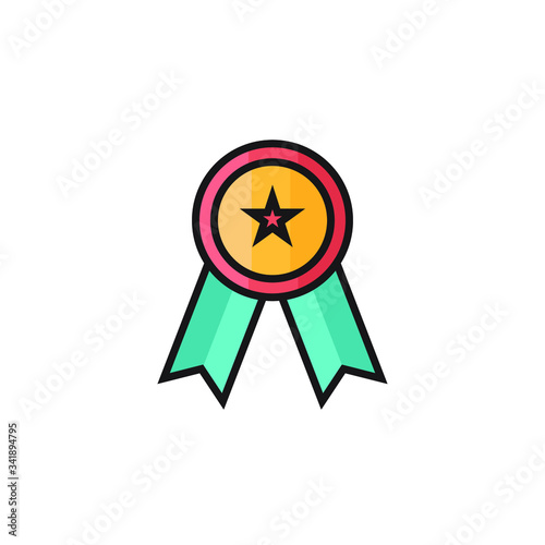 medal icon vector illustration filled outline design