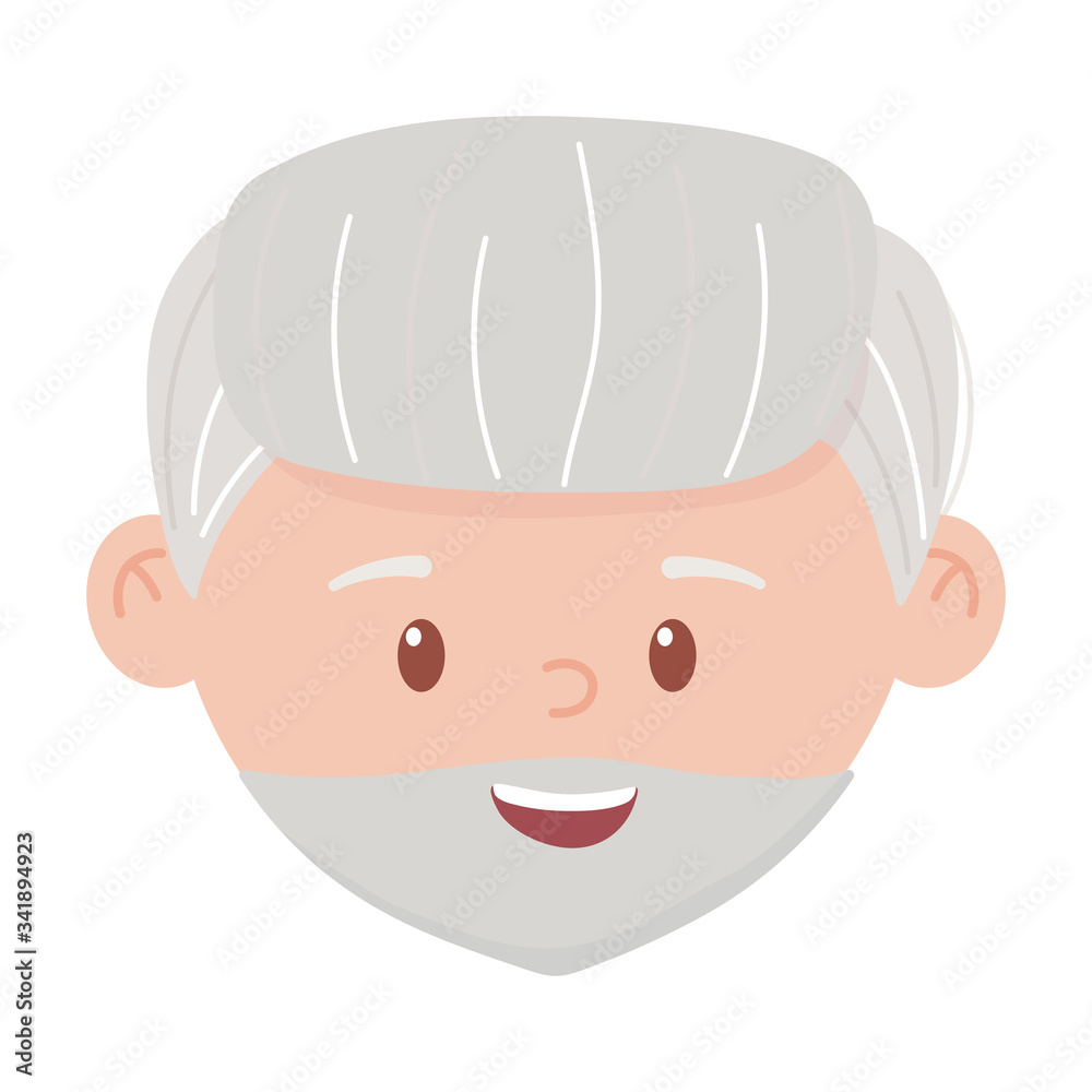Isolated grandfather head vector design