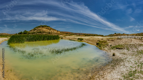 Landschaft in der Halbwüste Bardenas Reales in Navarra