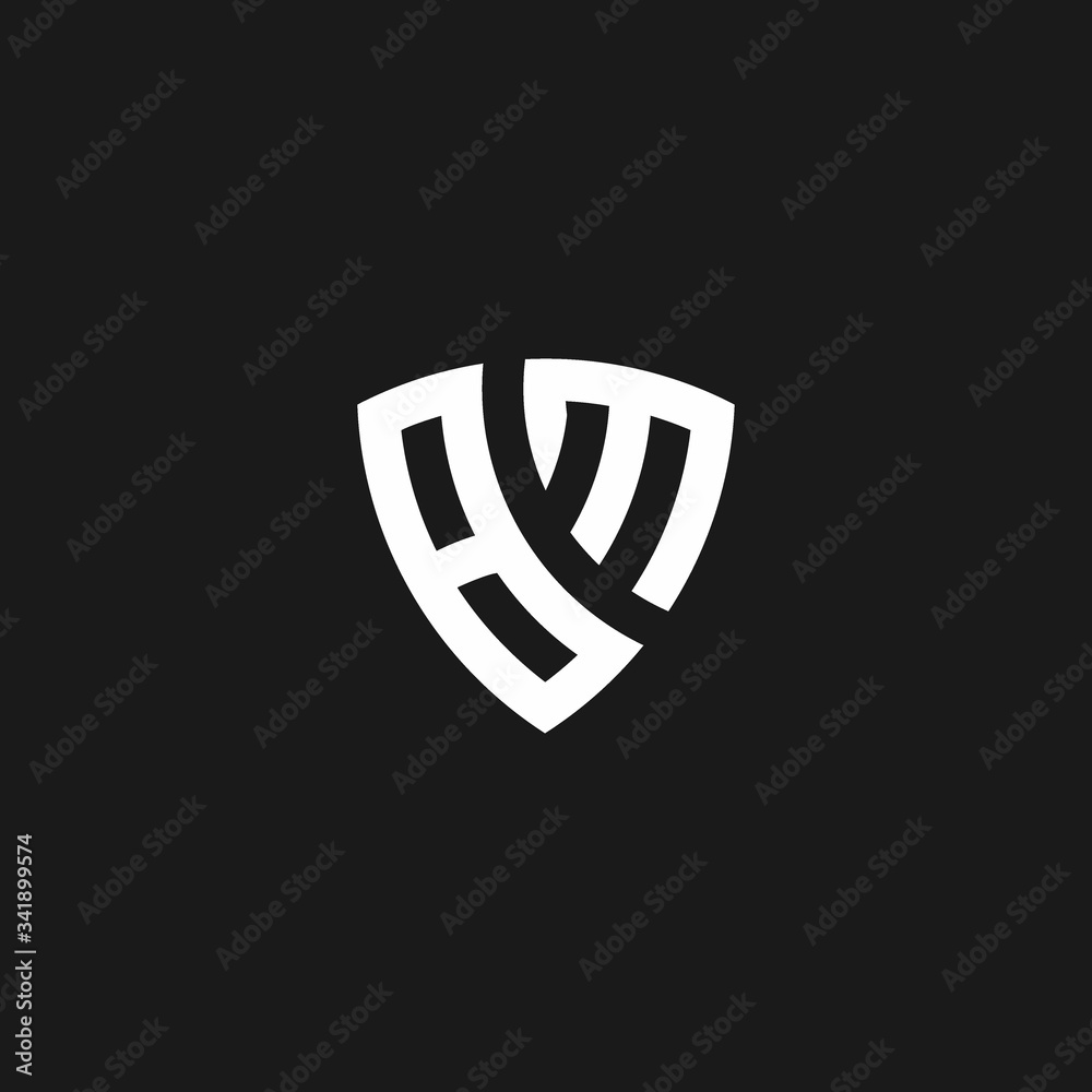 BM monogram logo with shield shape BM monogram logo with shield shape