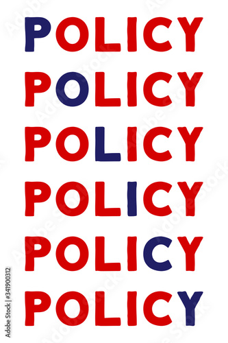 Policy Colorful isolated vector saying