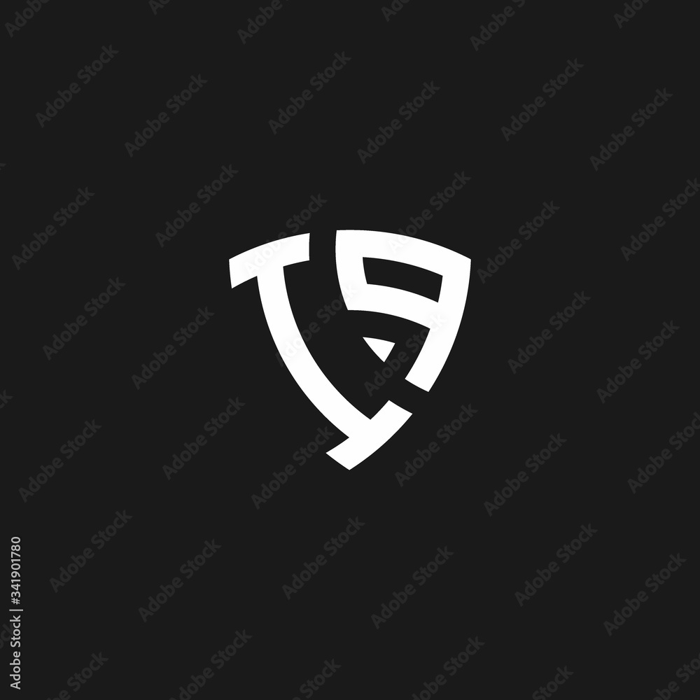 IP monogram logo with shield shape IP monogram logo with shield shape