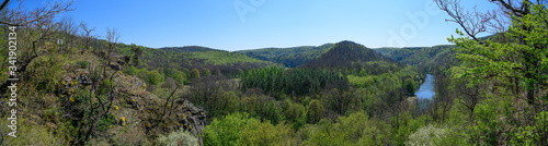 view from mountain umlaufberg in the nationalpark thayatal, lower austria photo