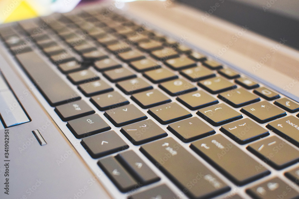 closeup of a laptop keyboard 