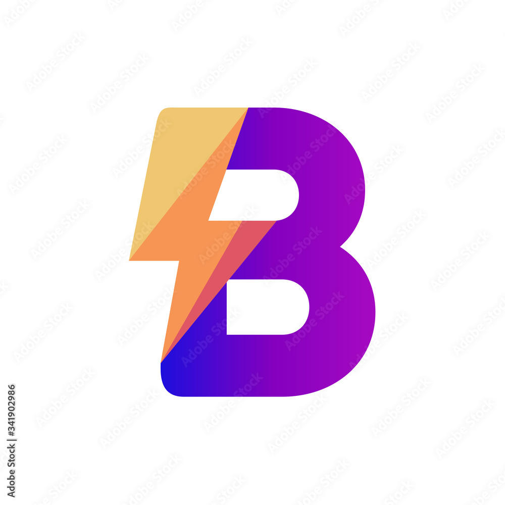 Letter B Lightning Vector Logo Design Template Letter B Lightning Vector Logo Design Template