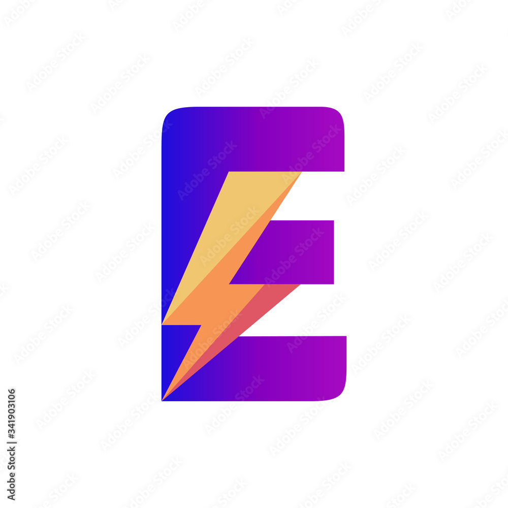 Letter E Lightning Vector Logo Design Template Letter E Lightning Vector Logo Design Template