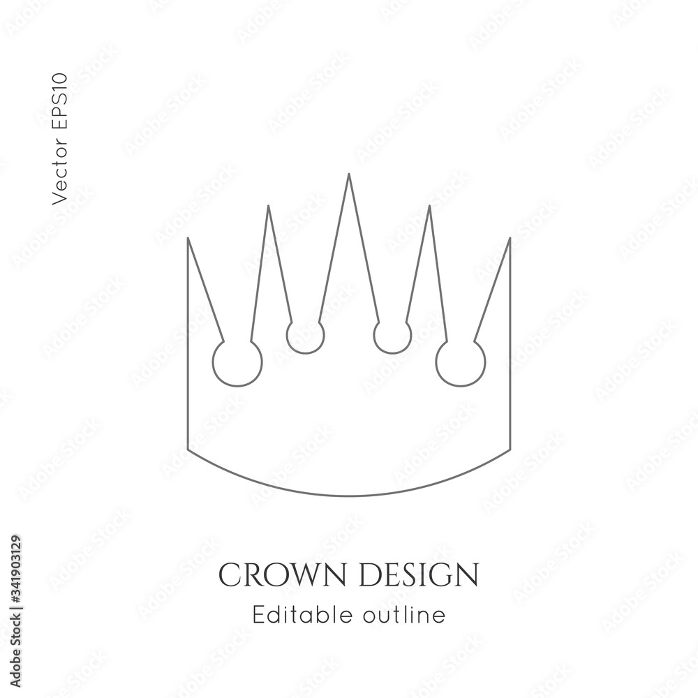 Fototapeta premium Linear logo Crown Vector