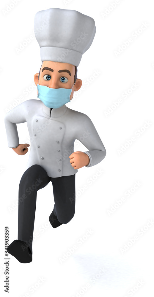 3D illustration of a cartoon character with a mask 3D illustration of a cartoon character with a mask