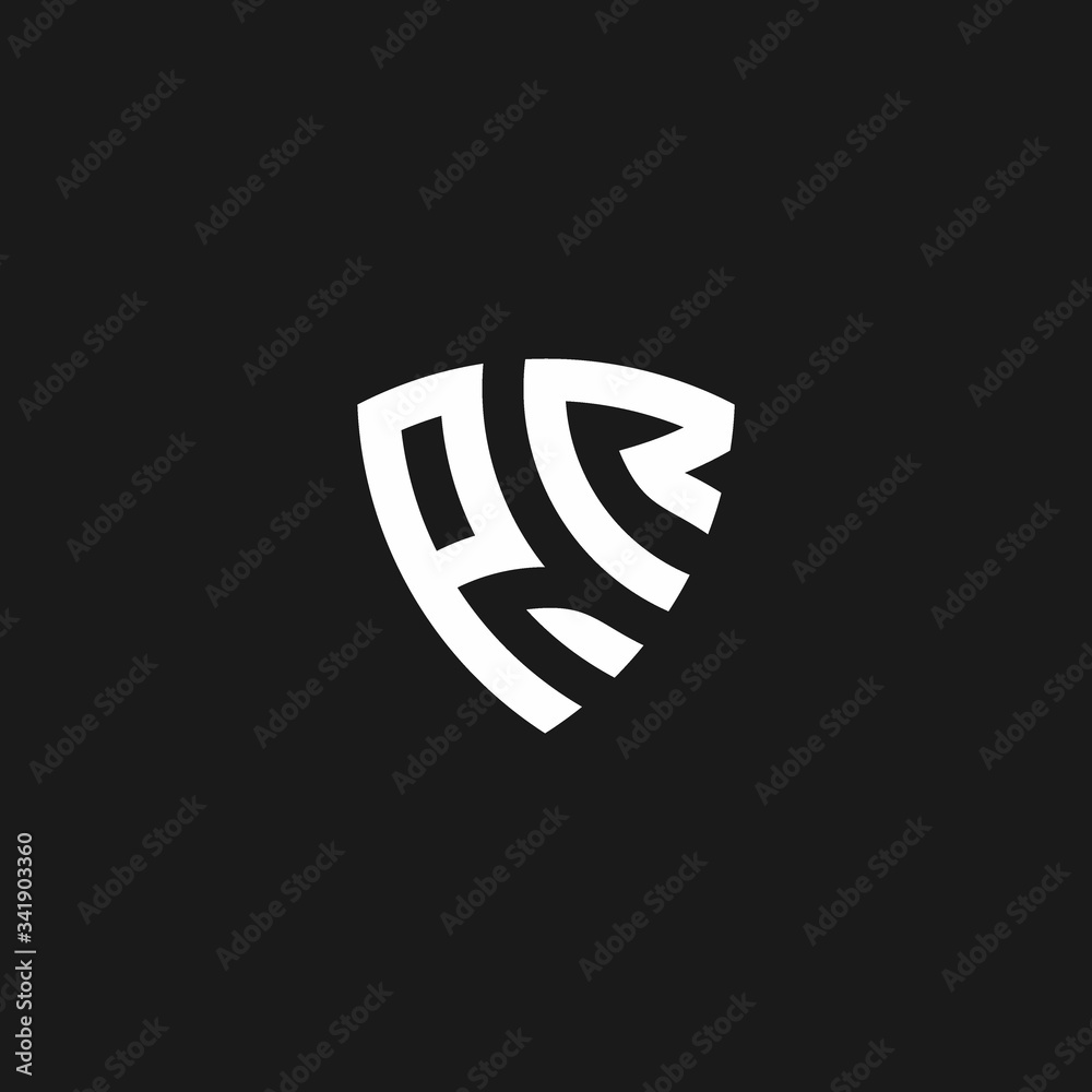 PR monogram logo with shield shape PR monogram logo with shield shape