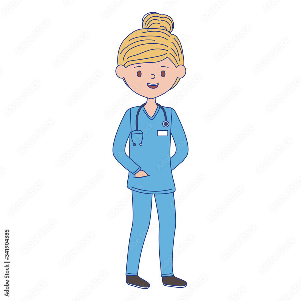 Isolated woman doctor with uniform vector design