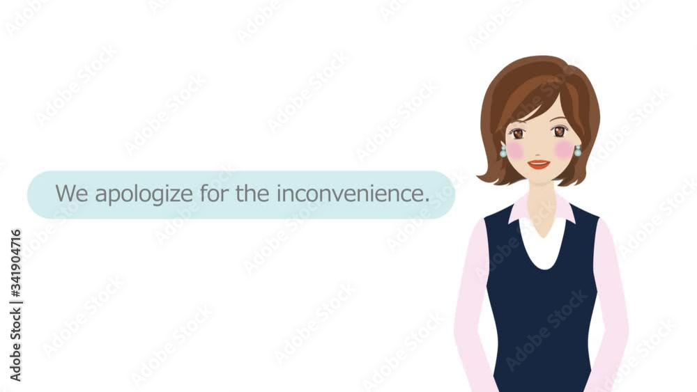 ご迷惑をおかけします。皆様のご協力をよろしくお願いします。美女のお辞儀! ご迷惑をおかけします。皆様のご協力をよろしくお願いします。美女のお辞儀!