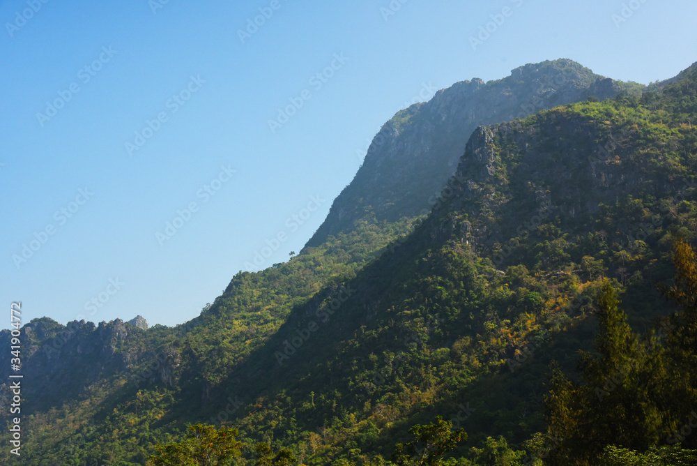 mountain landscape with blue sky