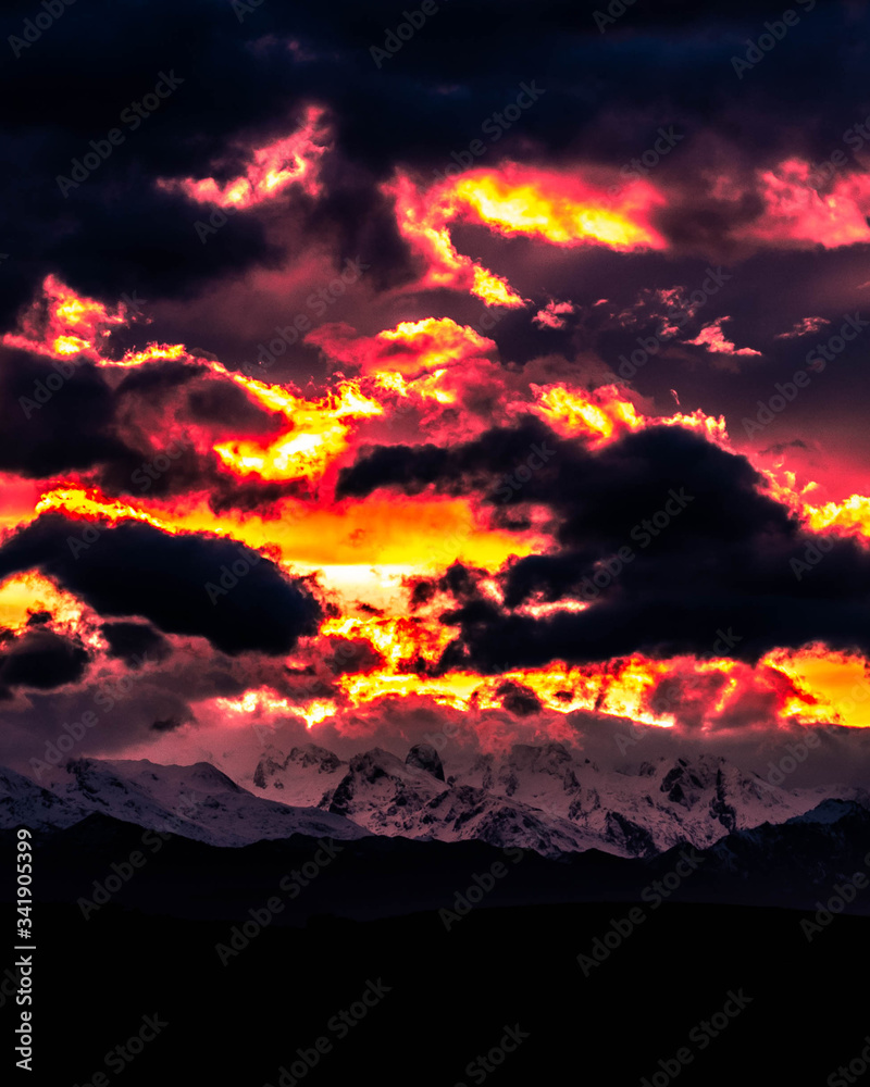 sunset in picos de europa sunset in picos de europa