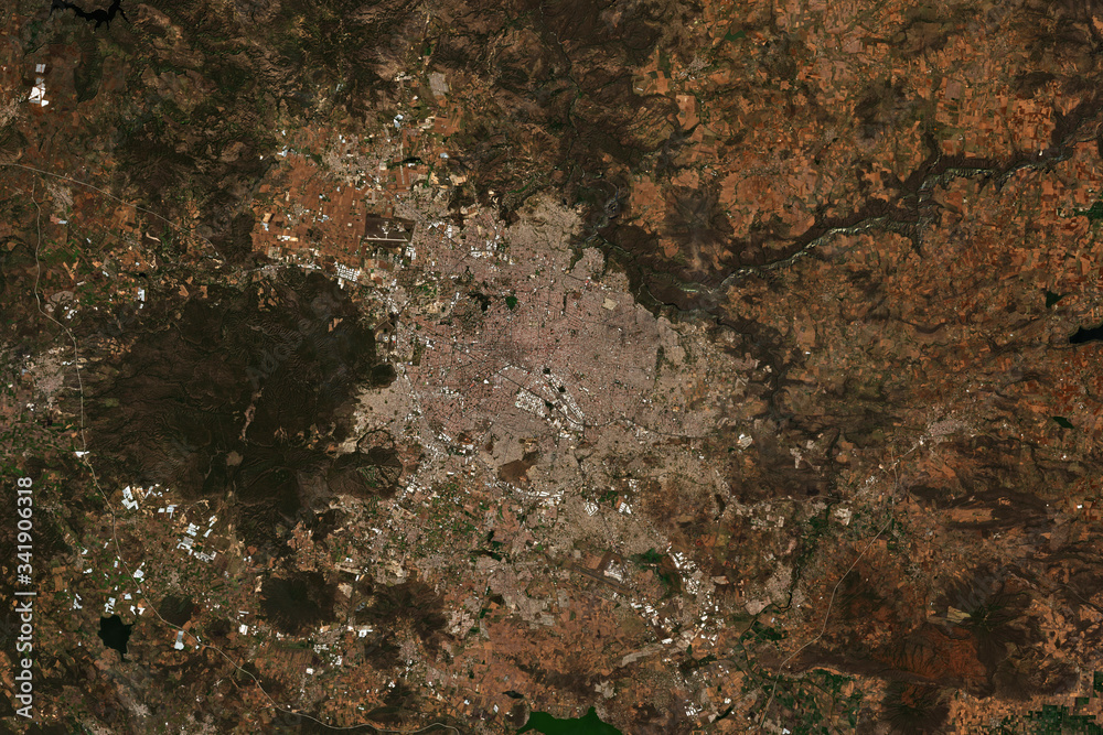 High resolution satellite image of Guadalajara in Mexico - contains modified Copernicus Sentinel Data (2020)