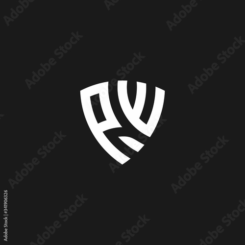 PW monogram logo with shield shape