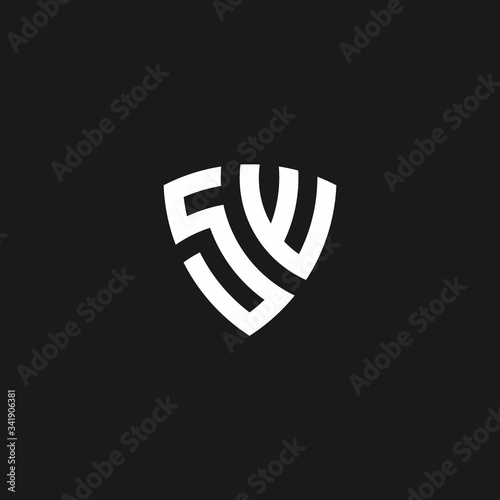 SW monogram logo with shield shape