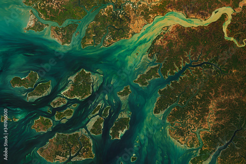 High resolution satellite image of João Vieira-Poilão Islands Marine National Park and the West Coast of Guinea Bissau - contains modified Copernicus Sentinel Data (2020)