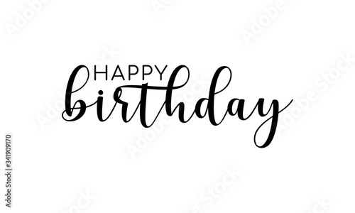 HAPPY BIRTHDAY vector brush calligraphy banner with swashes