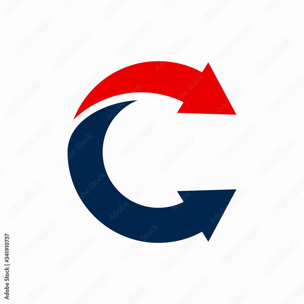 letter c logo with arrow concept letter c logo with arrow concept