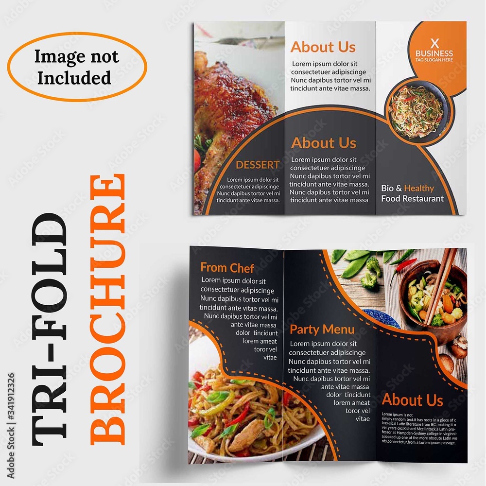 Naklejka premium Food Restaurant Trifold Brochure Template design