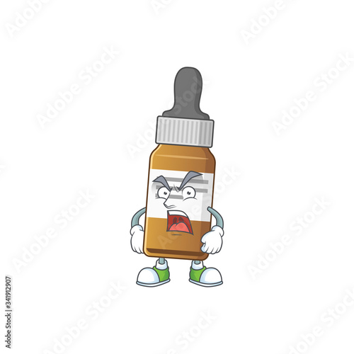 Liquid bottlecartoon character design with mad face