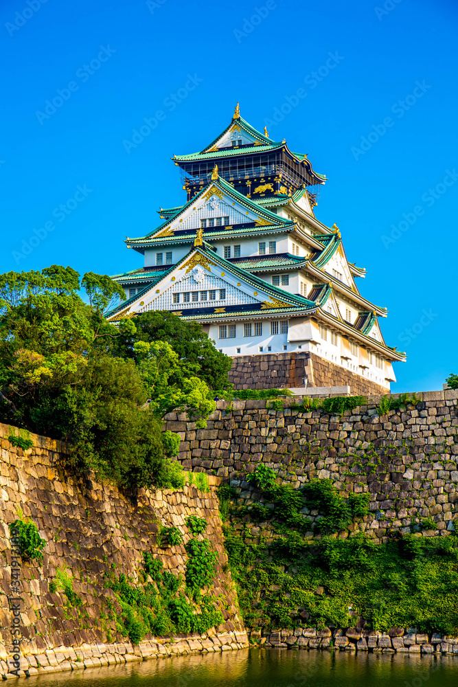 Osaka castle, the most famous landmark in Osaka, Japan Osaka castle, the most famous landmark in Osaka, Japan