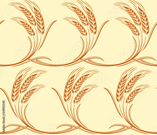 A seamless background with wheat cones.
