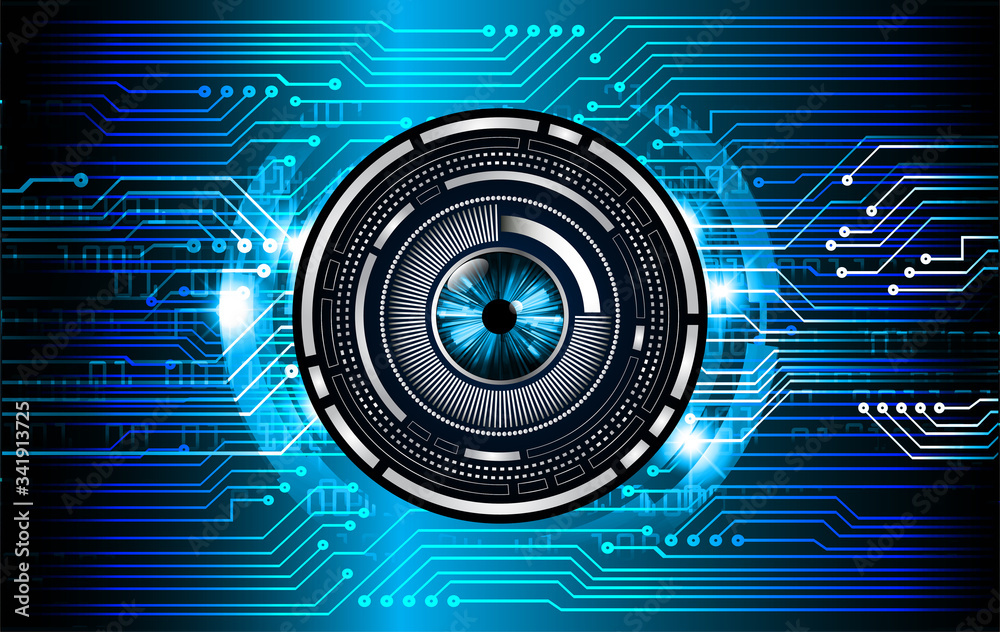 Blue eye cyber circuit future technology concept background
