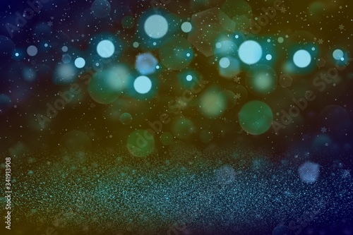 pretty sparkling glitter lights defocused bokeh abstract background with falling snow flakes fly  celebratory mockup texture with blank space for your content